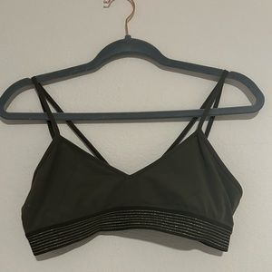 Lululemon Hunter Green w/ Metallic Gold Stripes SET